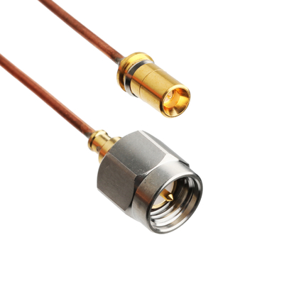 SR047 Semi Rigid RF Coaxial Connectors VITA 67 SMPM Straight Plug To SMA Male Straight Plug