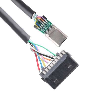 Rohs Internal Resistor Black Pvc Wire Usb 3.0 Type C To Idc Cable 20p Female Connector