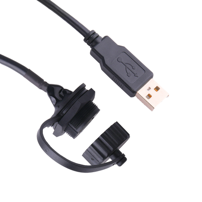 Custom USB 2.0 A Cable USB 2.0 A Female Connector With Shield And Cap