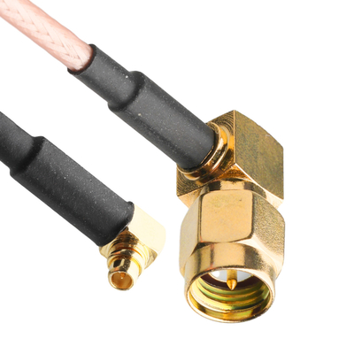 ROHS RG316 Coaxial Cable RA SMA Plug Right Angle Plug To MMCX Plug Right Angle Plug