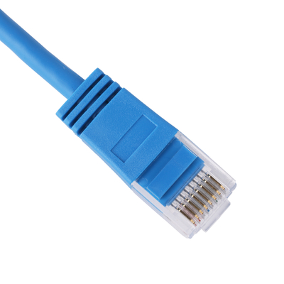 High Speed Gigabit Utp Ethernet Cable Molded Slim Blue Vertical 90 Degree Interface