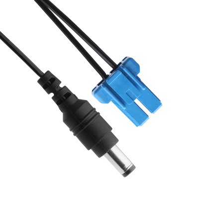 DC Plug 2.1*5.5mm Solder Type PVC To TE Blue Housing 2P Female Cable Connector OEM / ODM